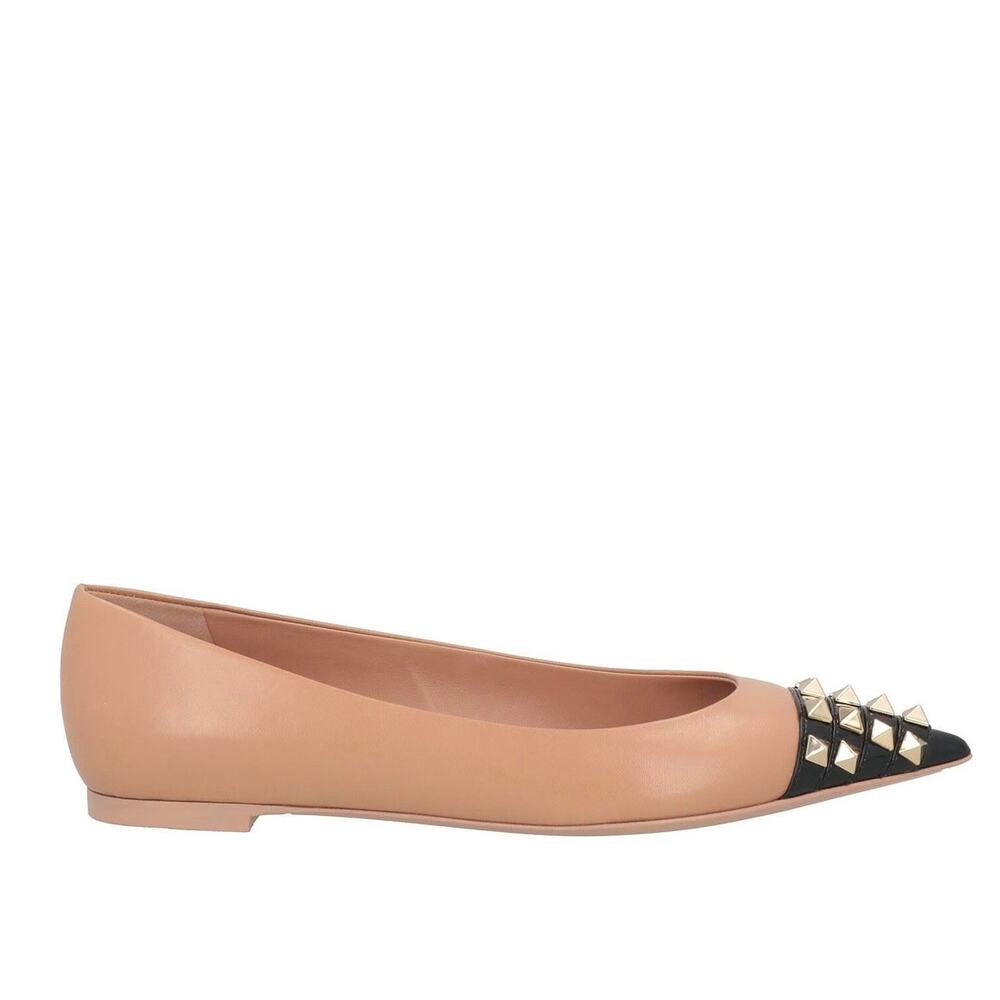 Valentino Garavani Nude Black Bicolor Rockstud Alcove Ballet Flats 35
